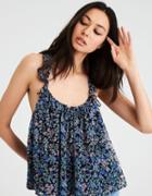 American Eagle Outfitters Ae Ruffle Back Floral Printed Cami