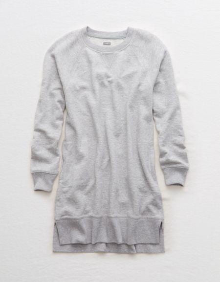 Aerie Fleece Long Sleeve Dress