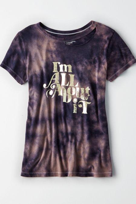 American Eagle Outfitters Ae Metallic Graphic T-shirt