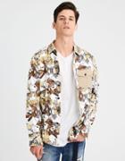 American Eagle Outfitters Ae Printed Twill Button-down Shirt