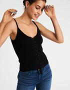 American Eagle Outfitters Ae Ribbed Knit Corset Tank Top