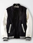 American Eagle Outfitters Ae Suede Varsity Jacket