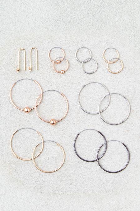 American Eagle Outfitters Ae Mixed Metal Hoops 3-pack Earrings