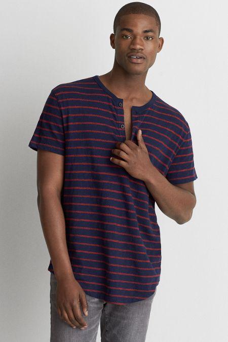 American Eagle Outfitters Ae Jacquard Henley T-shirt