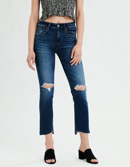 American Eagle Outfitters Ae Denim X High-waisted Crop Flare Jean