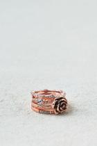 American Eagle Outfitters Ae Rose & Stones Rings 5-pack