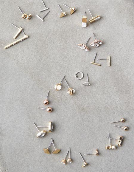 American Eagle Outfitters Ae Rose & Gold Sparkle Earrings 18-pack