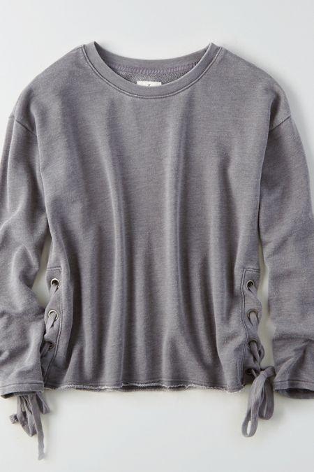 American Eagle Outfitters Ae Side-lace Sweatshirt