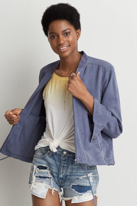 American Eagle Outfitters Ae Drawstring Bomber Jacket