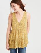 American Eagle Outfitters Ae Printed Cross Back Boho Shell Top