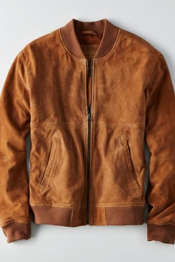 American Eagle Outfitters Ae Suede Bomber Jacket