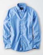 American Eagle Outfitters Ae Yarn-dyed Dot Poplin Shirt