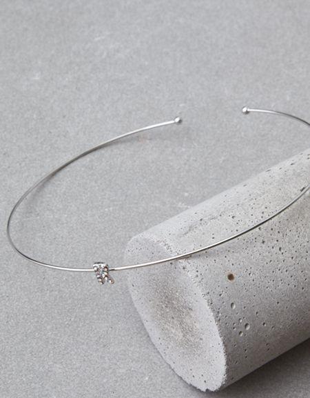 American Eagle Outfitters Ae Silver Initial Choker - R