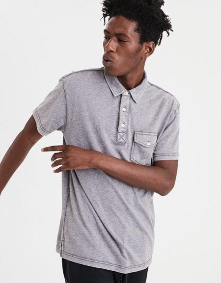 American Eagle Outfitters Ae Self Collar Jersey Polo