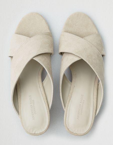 American Eagle Outfitters Ae Cross Band Block Heel Sandal