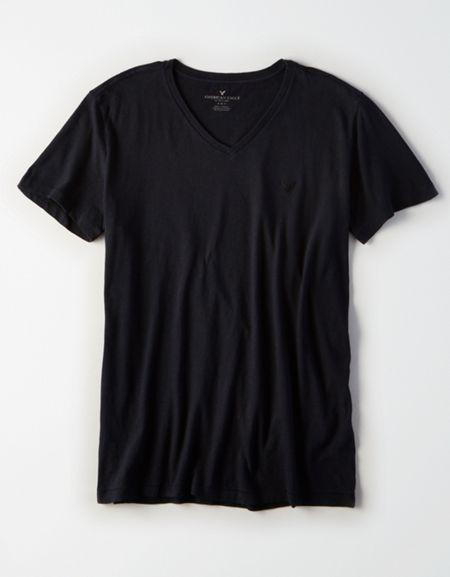 American Eagle Outfitters Ae Embroidered Icon V-neck T-shirt