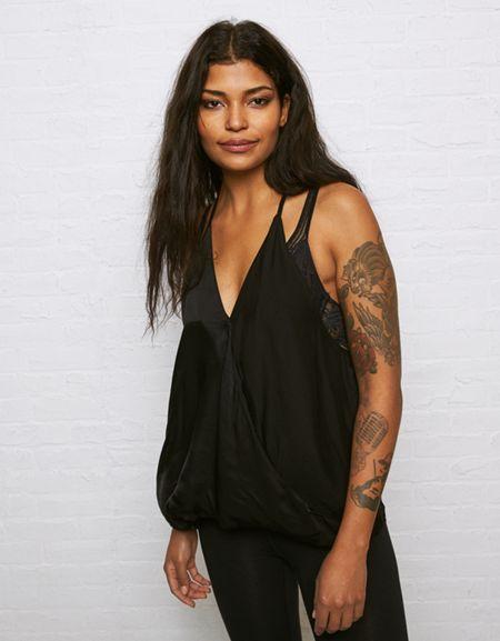 American Eagle Outfitters Don't Ask Why Satin Surplice Tank