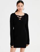American Eagle Outfitters Ae Lace-up Sweater Dress