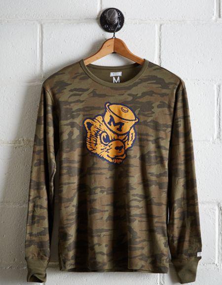 Tailgate Men's Michigan Camo Long Sleeve Tee