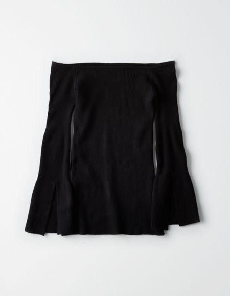 American Eagle Outfitters Don't Ask Why Off The Shoulder Bell Sleeve Sweater