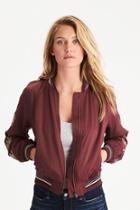 American Eagle Outfitters Ae Embroidered Satin Bomber