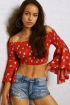American Eagle Outfitters Don't Ask Why Bell Sleeve Crop Top