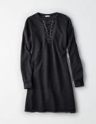 American Eagle Outfitters Ae Cutout Lace-up Sweatshirt Dress