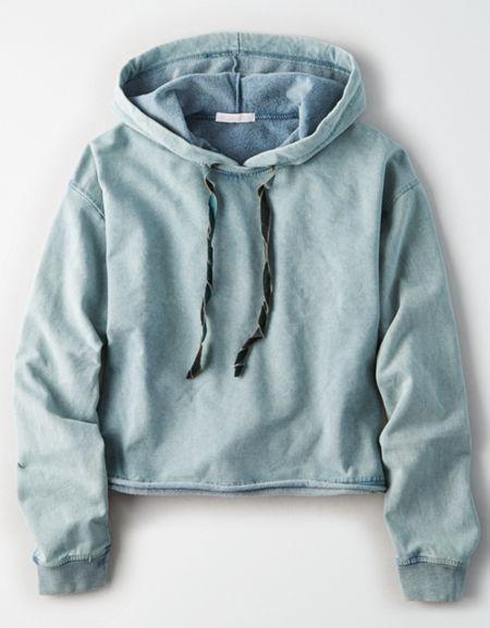 American Eagle Outfitters Don't Ask Why Boxy Crop Hoodie