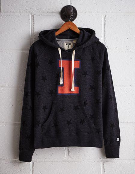 Tailgate Women's Illinois Terry Fleece Star Hoodie