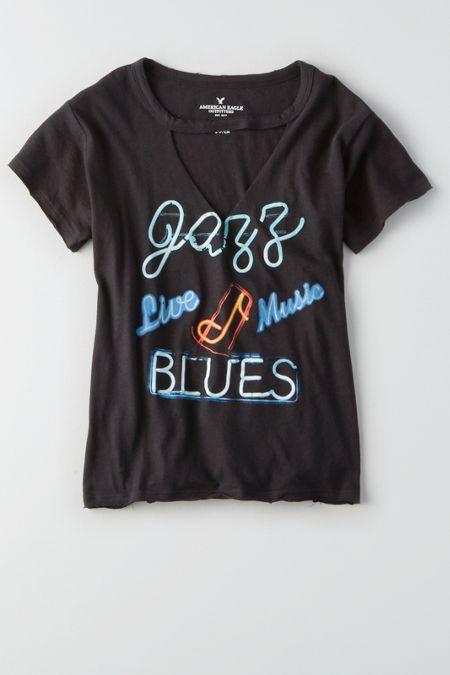 American Eagle Outfitters Ae Neon Sign Graphic Cutout T-shirt