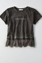 American Eagle Outfitters Don't Ask Why Lace Trim T-shirt