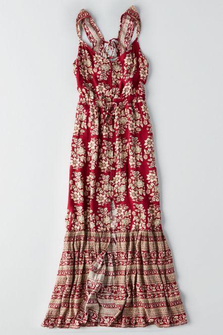 American Eagle Outfitters Ae Tassel Tie Maxi Dress