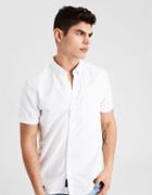 American Eagle Outfitters Ae Washed Short Sleeve Oxford Shirt