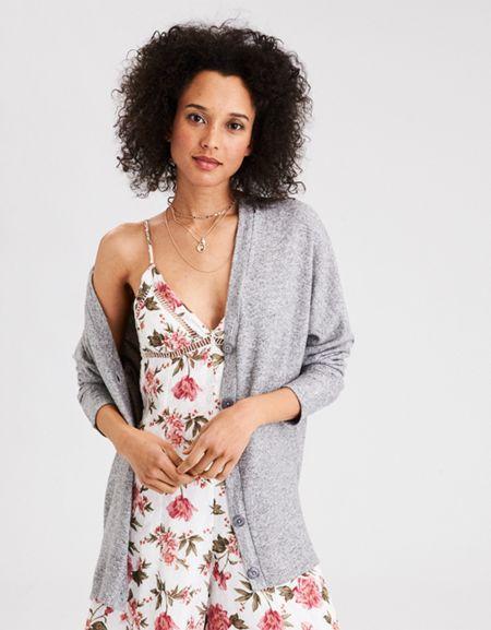 American Eagle Outfitters Ae Soft & Sexy Plush Dolman Boyfriend Cardigan