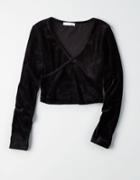 American Eagle Outfitters Don't Ask Why Velvet Criss Cross Top