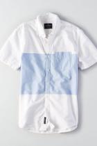 American Eagle Outfitters Ae Colorblock Short Sleeve Oxford Shirt