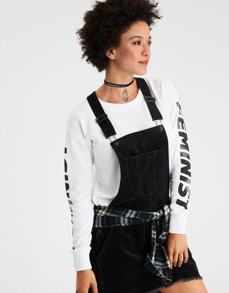 American Eagle Outfitters Ae Girl Power Graphic-sleeve Sweatshirt