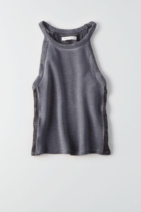 American Eagle Outfitters Ae Soft & Sexy Terry Hi-neck Tank
