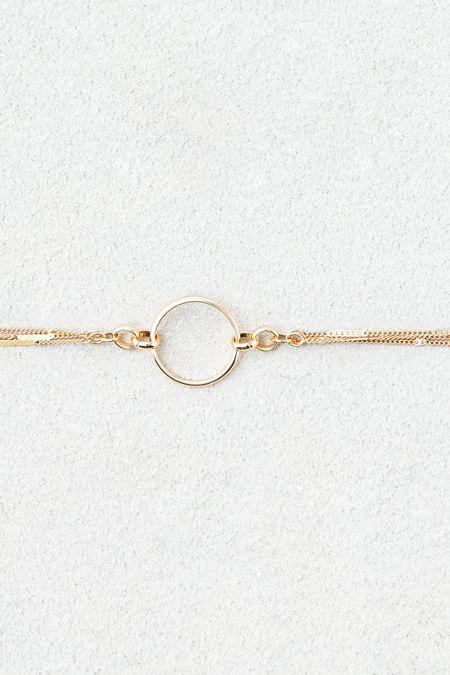 American Eagle Outfitters Ae Gold Circle Triple Chain Choker