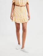 American Eagle Outfitters Ae Ruffle Bottom Button Skirt
