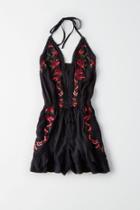 American Eagle Outfitters Ae Embroidered Halter Romper