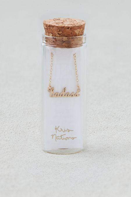 American Eagle Outfitters Kris Nations Script Charm Necklace