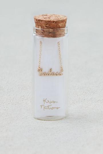 American Eagle Outfitters Kris Nations Script Charm Necklace