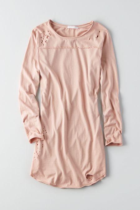 American Eagle Outfitters Don't Ask Why Distressed T-shirt Dress