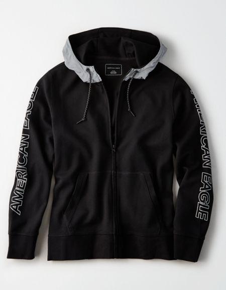 American Eagle Outfitters Ae Half-zip Fleece Hoodie