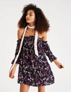 American Eagle Outfitters Ae Printed Off-the-shoulder Dress
