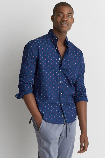 American Eagle Outfitters Ae Print Poplin Shirt
