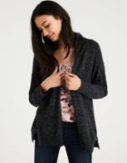 American Eagle Outfitters Ae Side Lace-up Hooded Cardigan