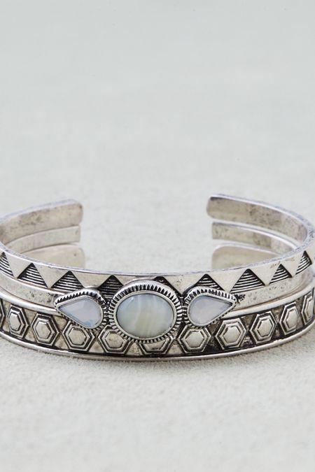 American Eagle Outfitters Ae Etched Metal Cuffs
