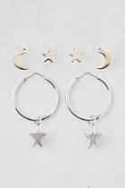 American Eagle Outfitters Ae Moon & Stars Hoops 3-pack
